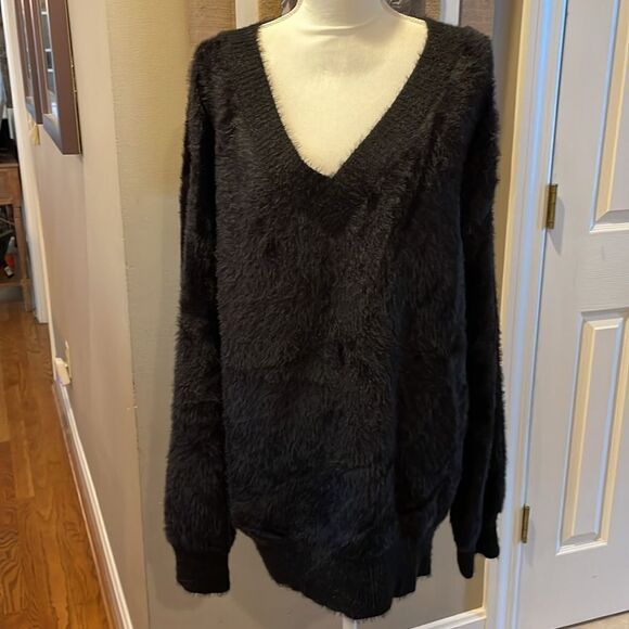 Sweet Lovely by Jen V Neck Fuzzy Sweater - Picture 2 of 6